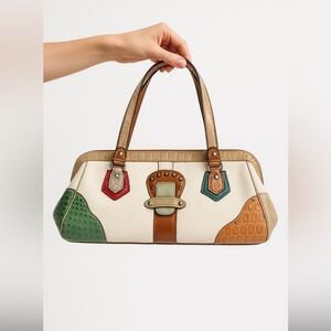 Omdi Patchwork Y2K Shoulder Bag Multicolor Women's Handbag